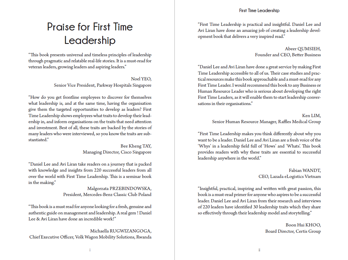 The First Time Leadership book
